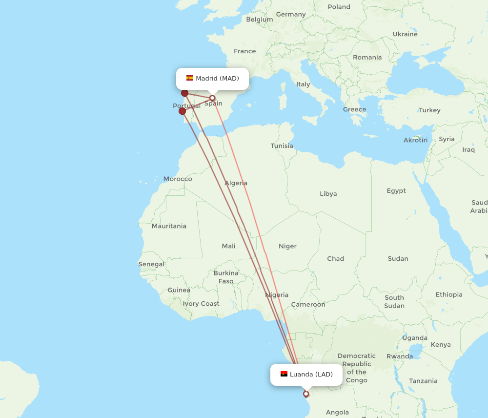 MAD-LAD flight routes