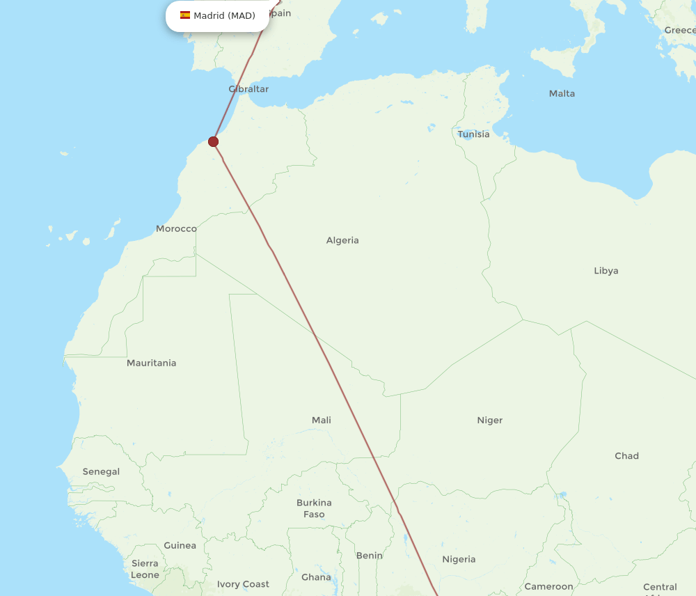 MAD-LBV flight routes
