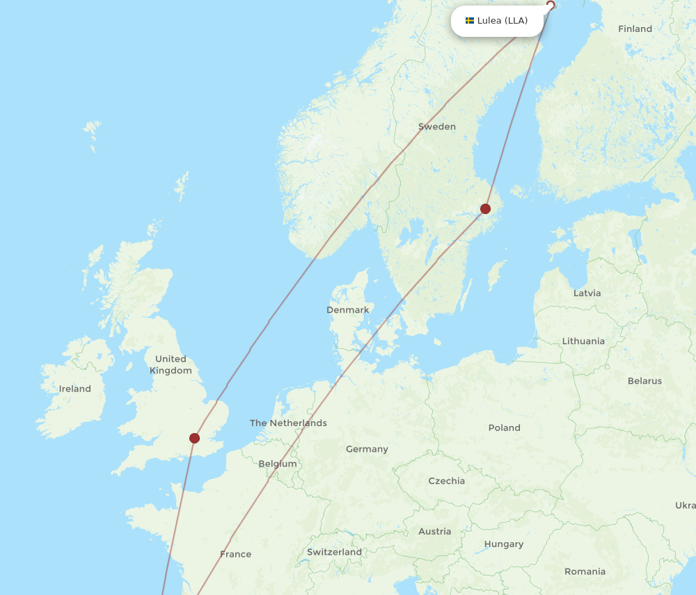 MAD-LLA flight routes