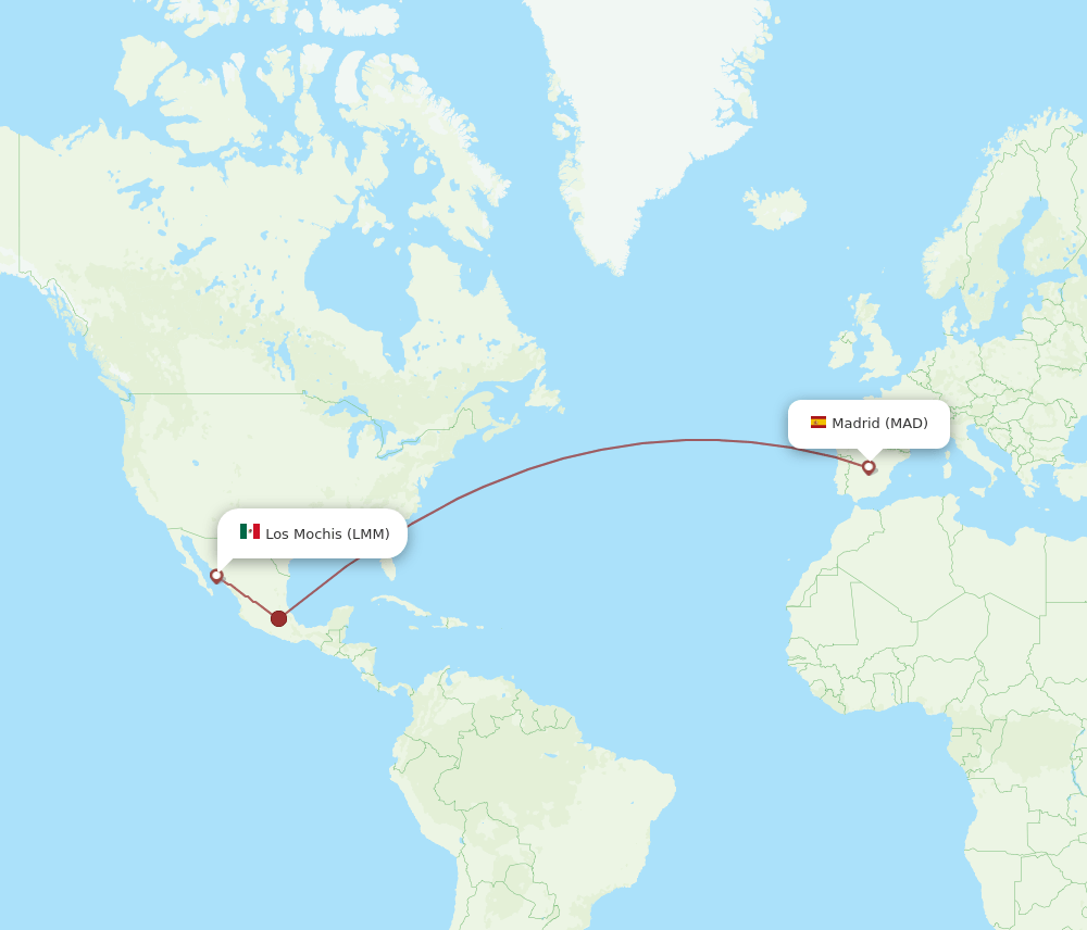 MAD to LMM flights and routes map