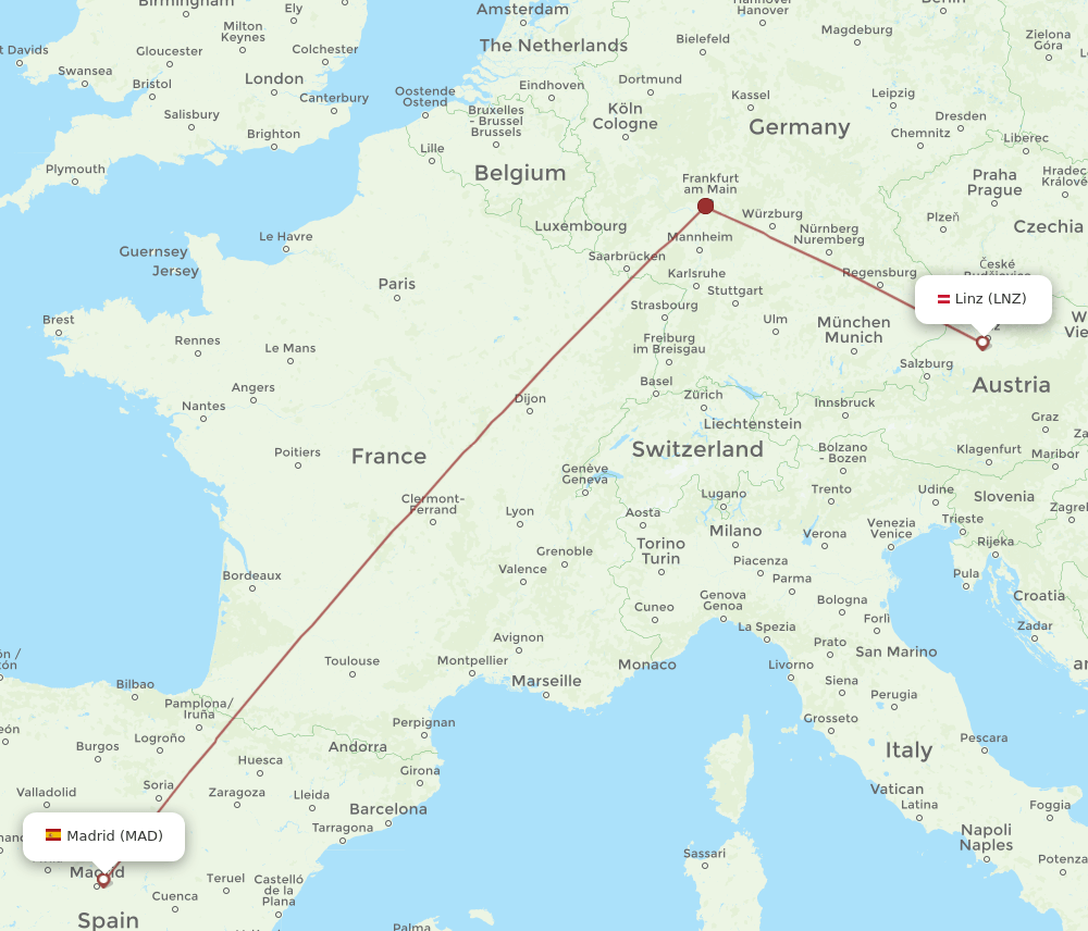 MAD-LNZ flight routes