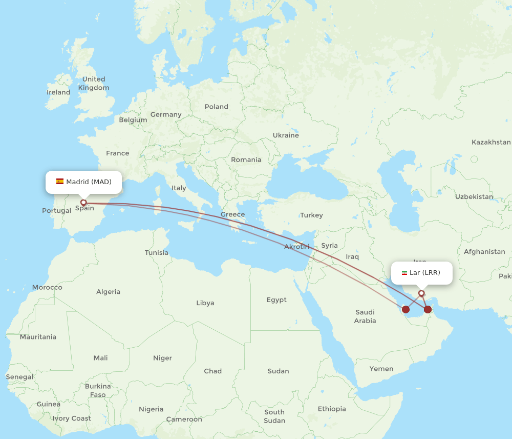 MAD to LRR flights and routes map