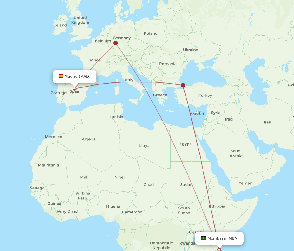 MAD-MBA flight routes
