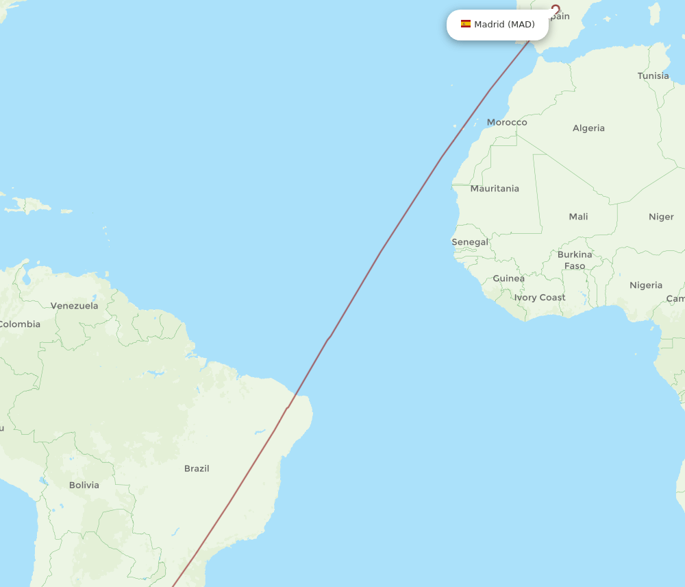MAD-MDQ flight routes