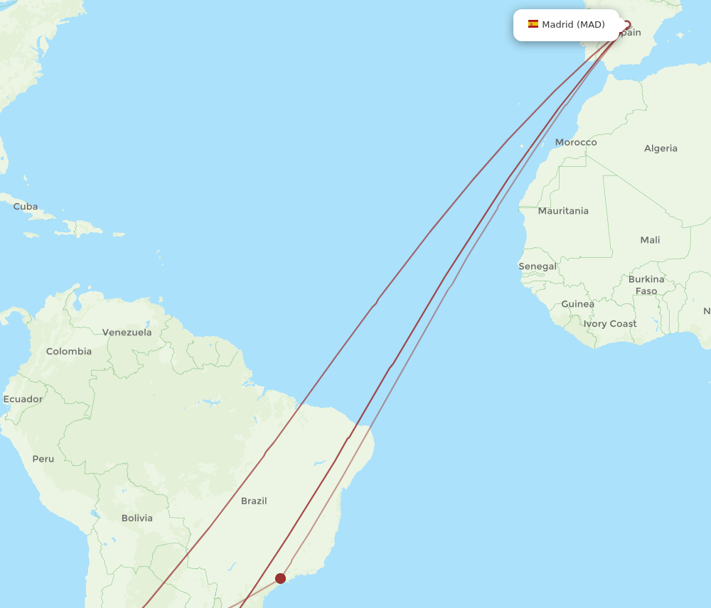 MAD to MDZ flights and routes map