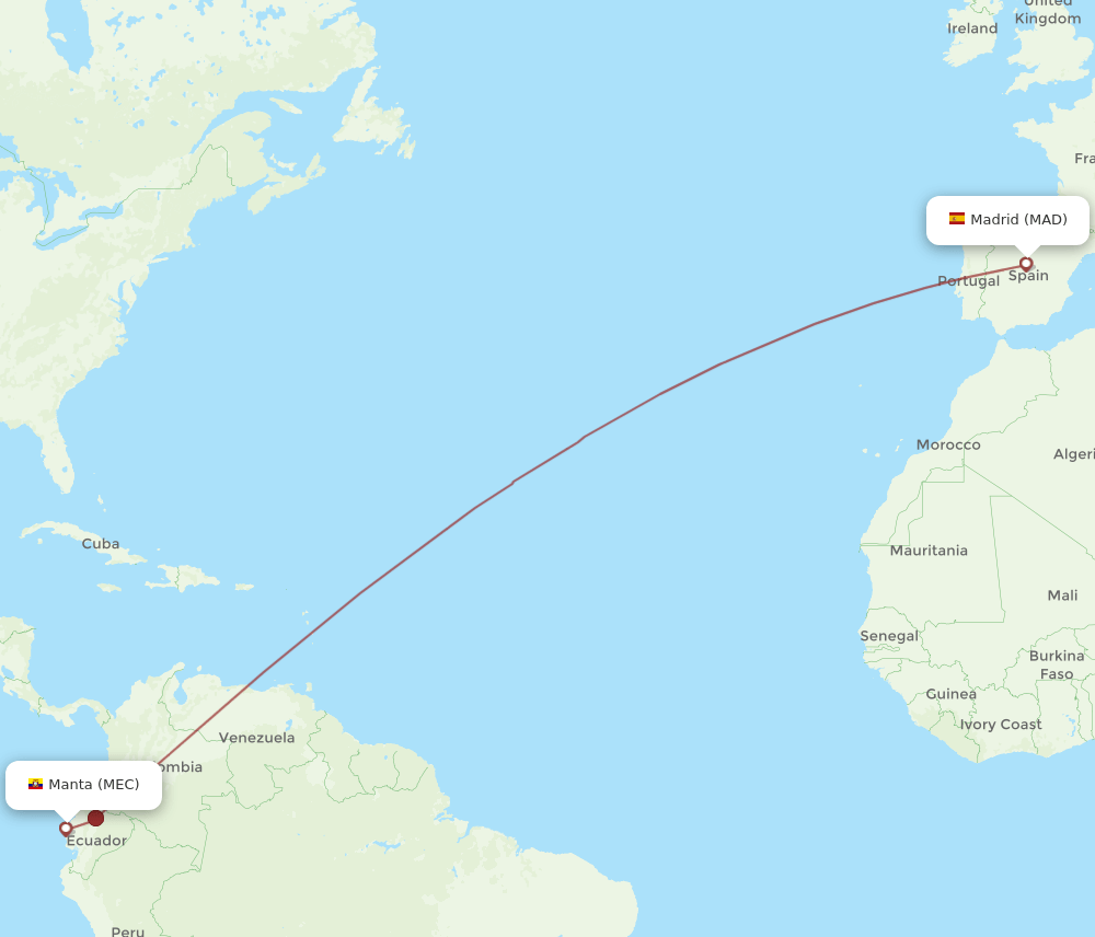 MAD-MEC flight routes