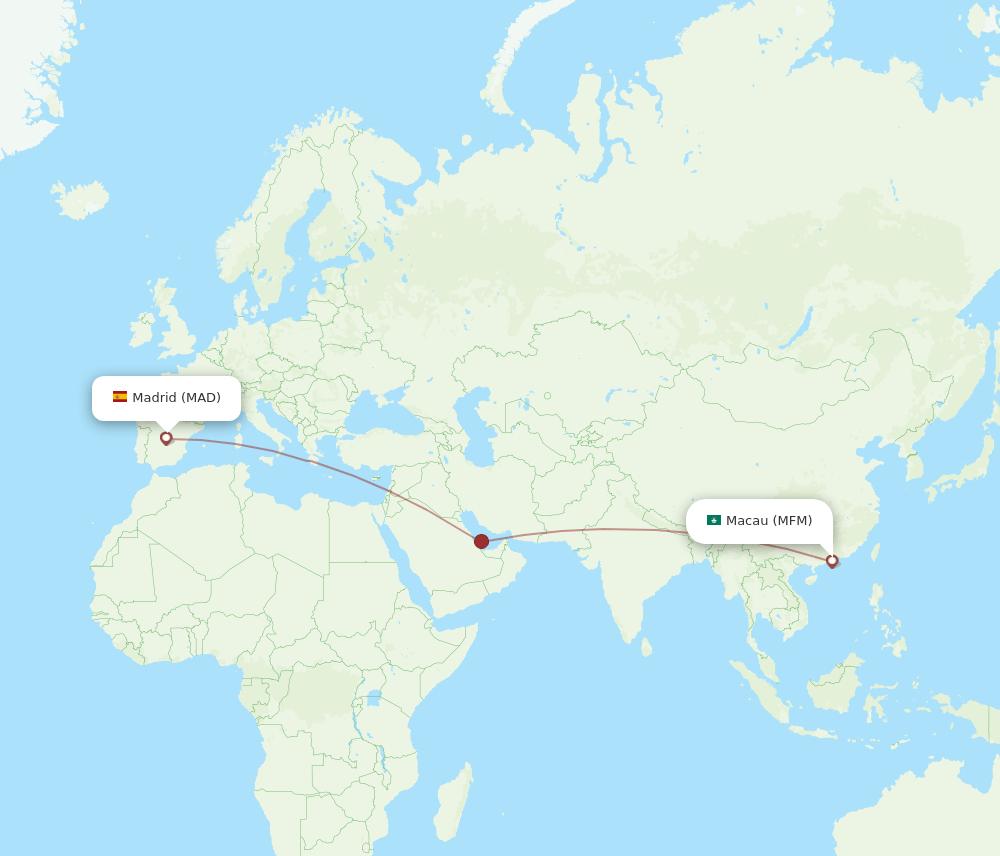 MAD to MFM flights and routes map