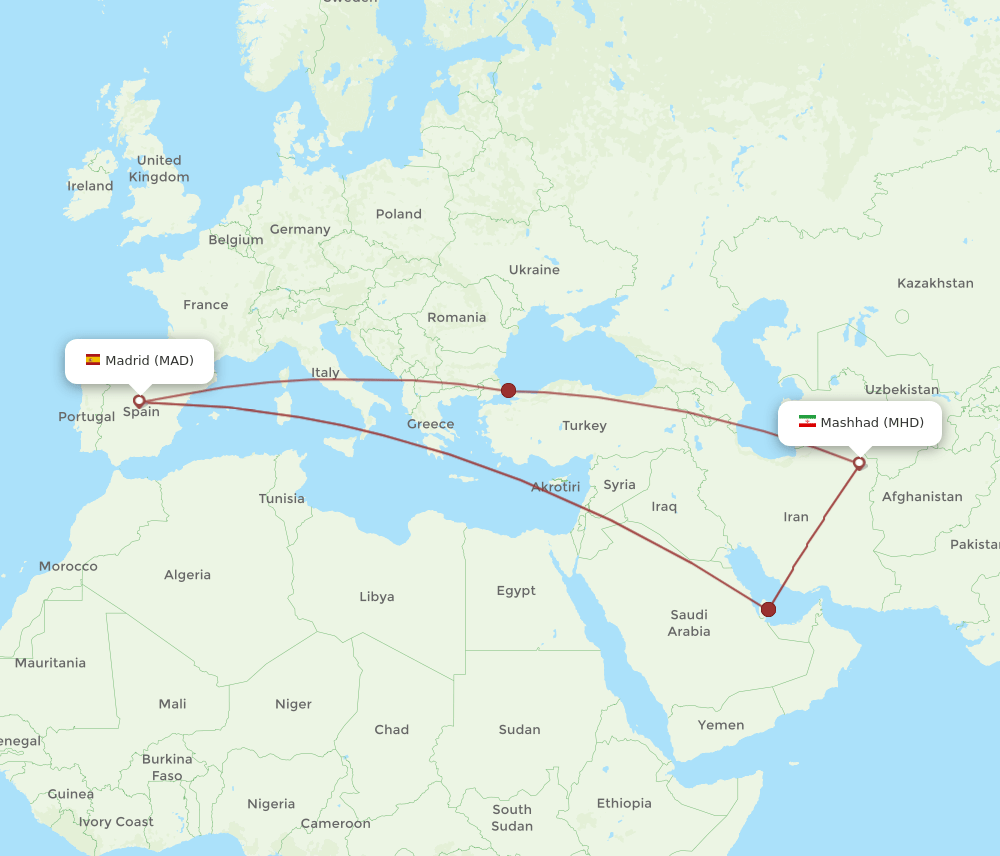 MAD-MHD flight routes