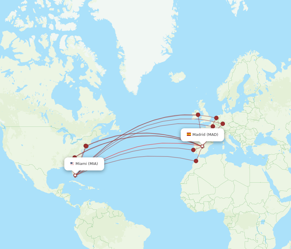 MAD-MIA flight routes