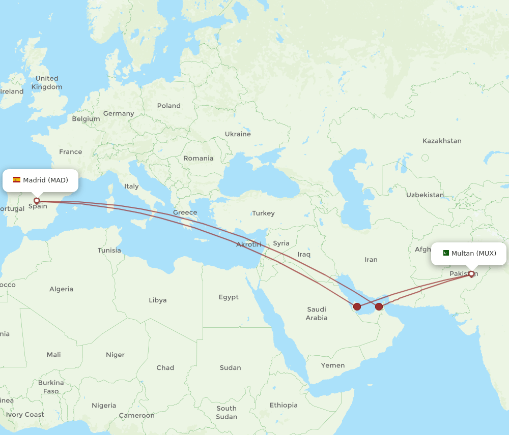 MAD-MUX flight routes