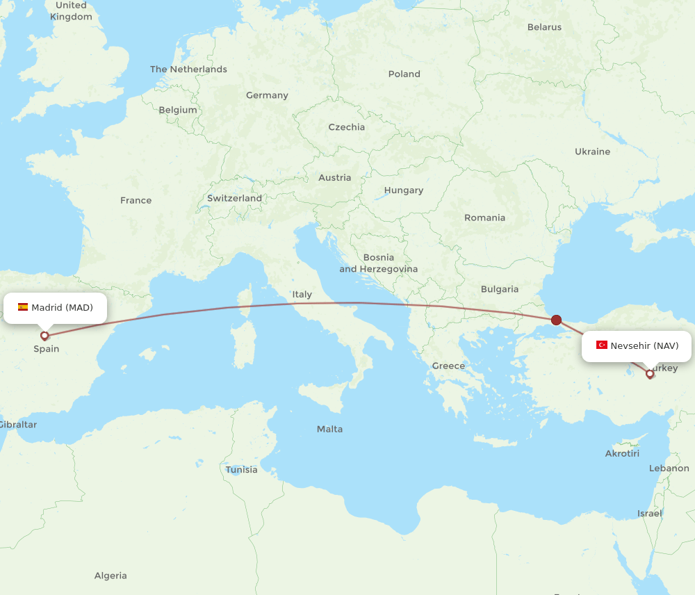 MAD-NAV flight routes