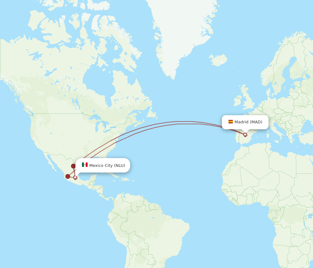MAD to NLU flights and routes map