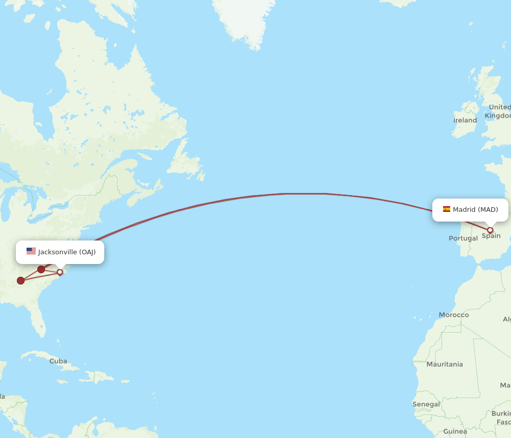 MAD-OAJ flight routes