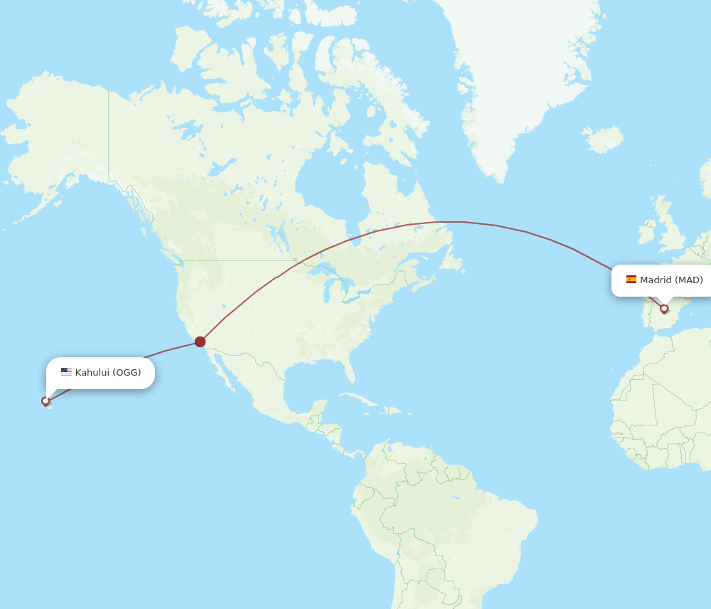 MAD-OGG flight routes