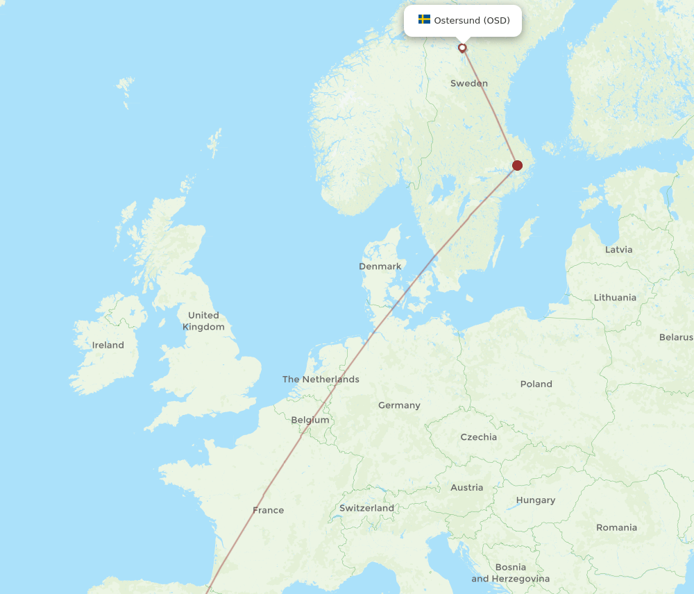 MAD-OSD flight routes