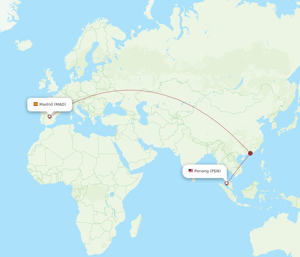 MAD-PEN flight routes