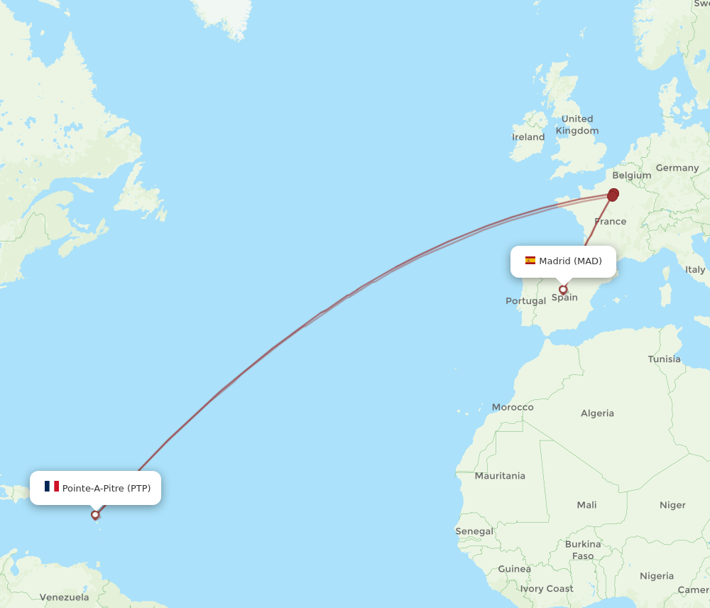 MAD-PTP flight routes
