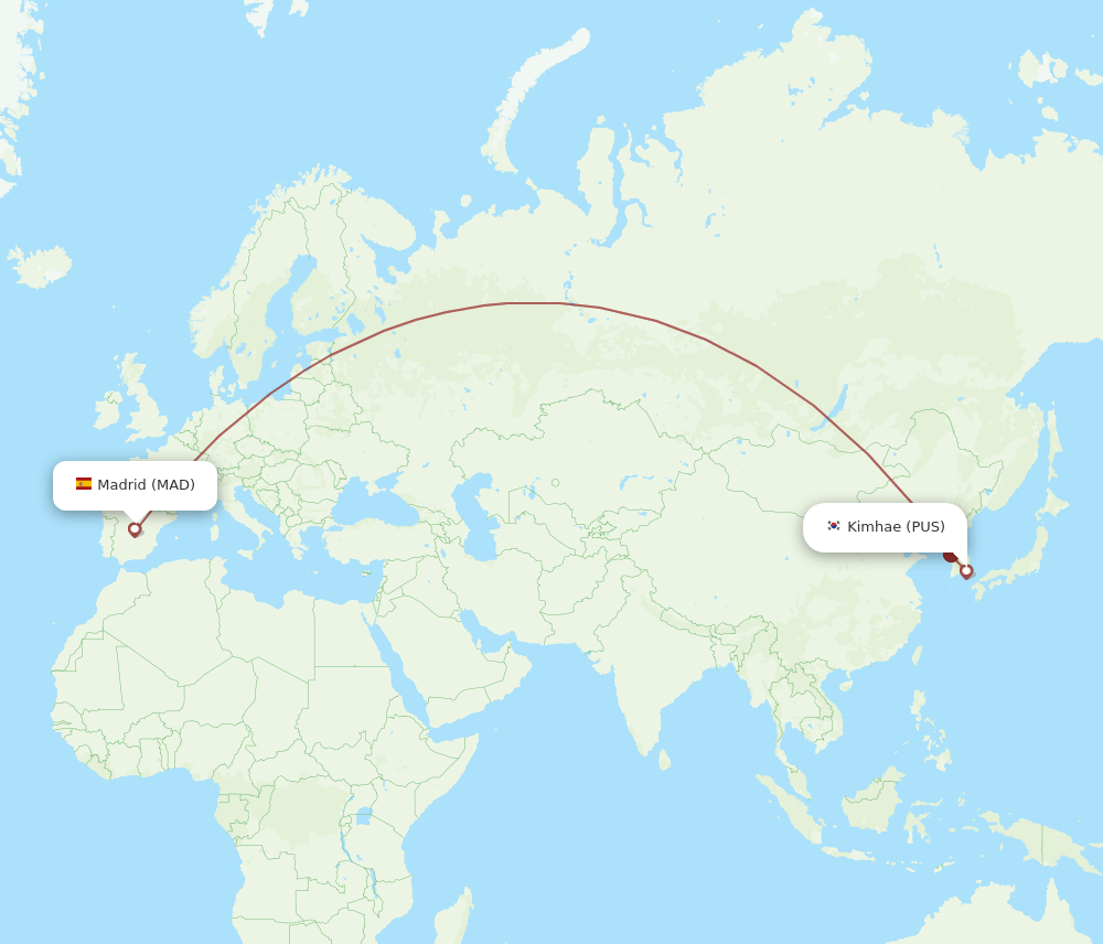 MAD-PUS flight routes