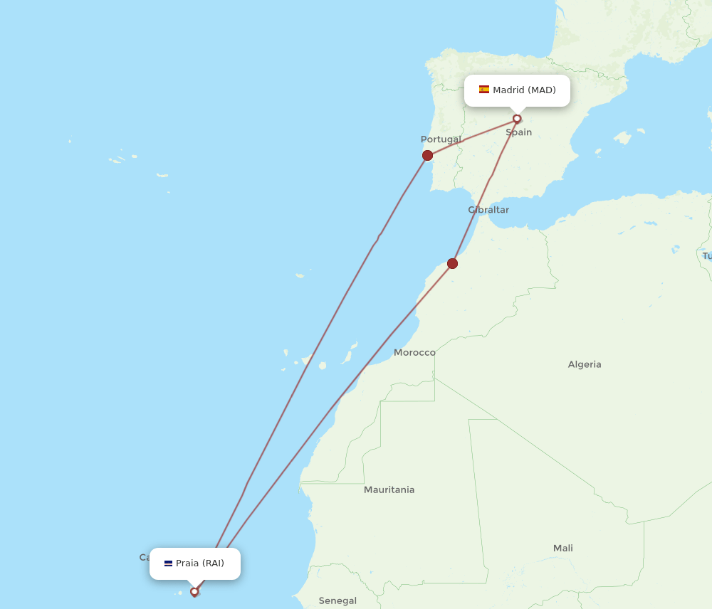 MAD-RAI flight routes
