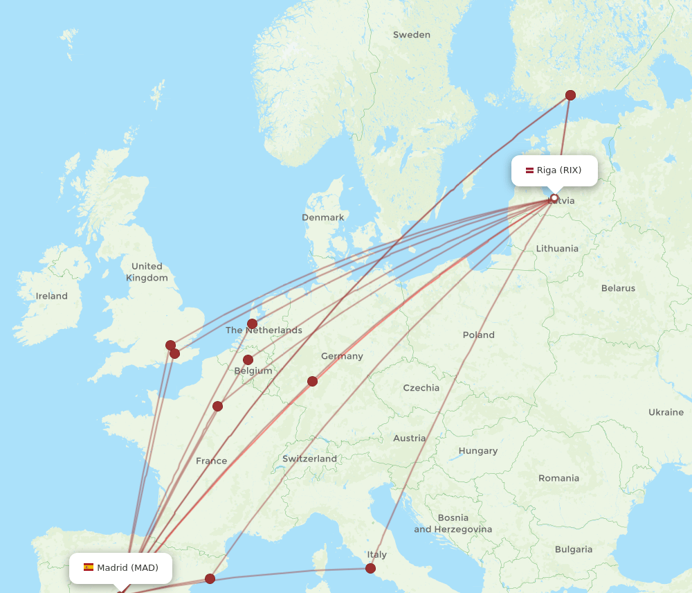 MAD-RIX flight routes
