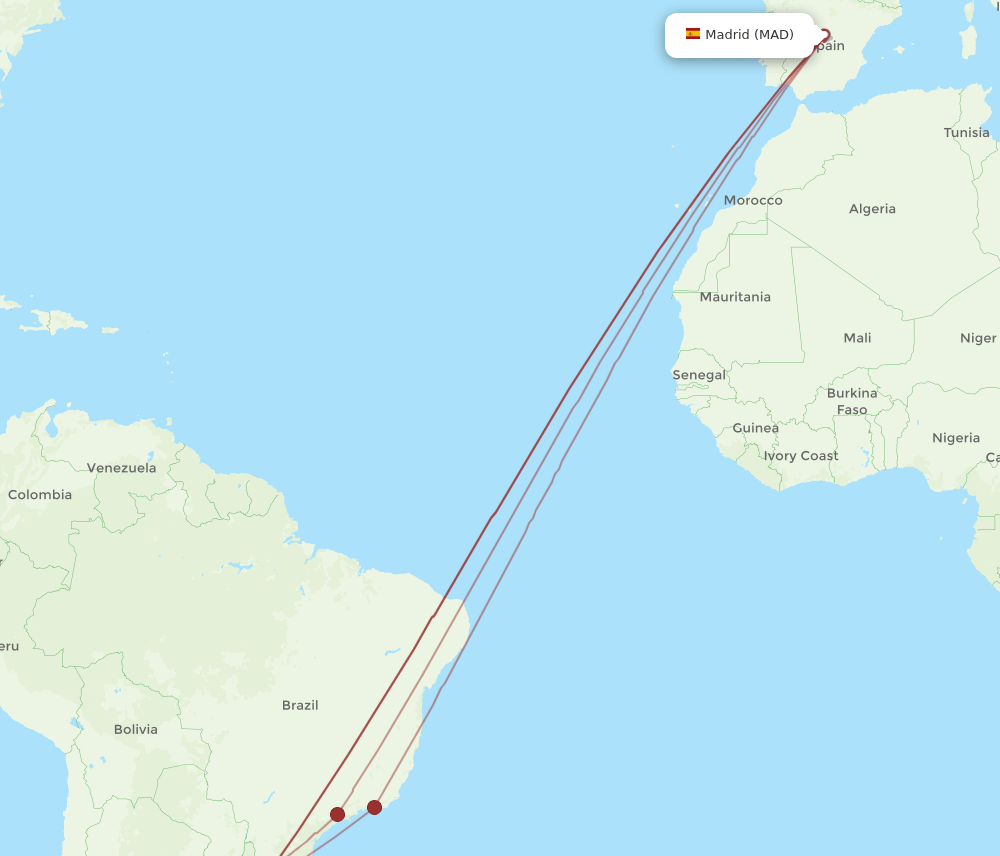 MAD-ROS flight routes