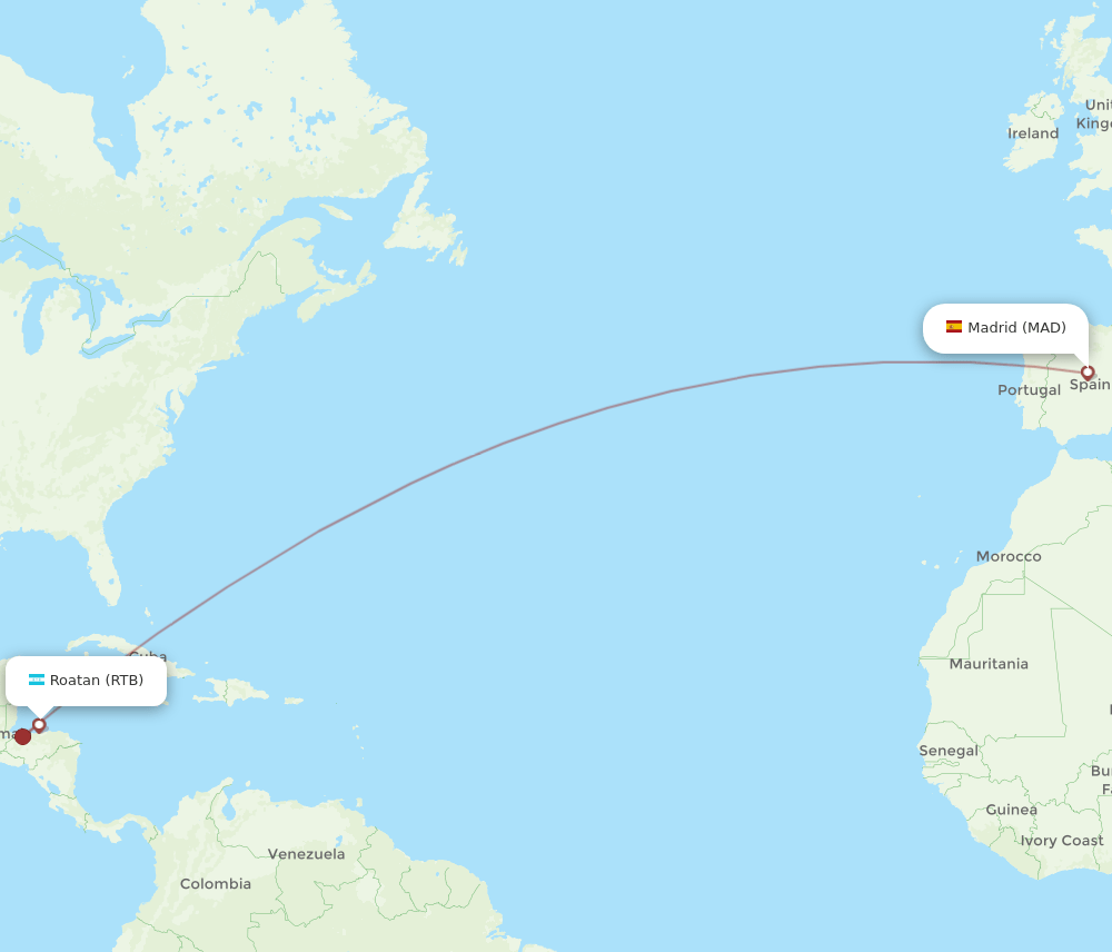 MAD-RTB flight routes