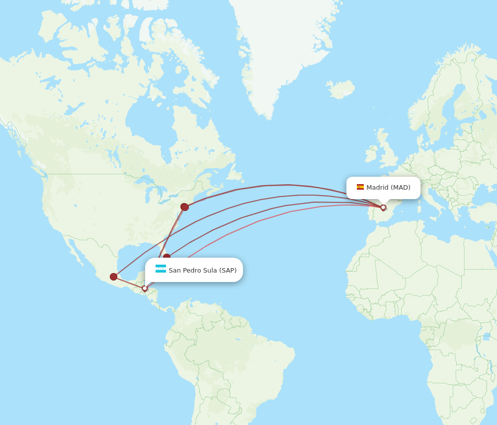MAD-SAP flight routes