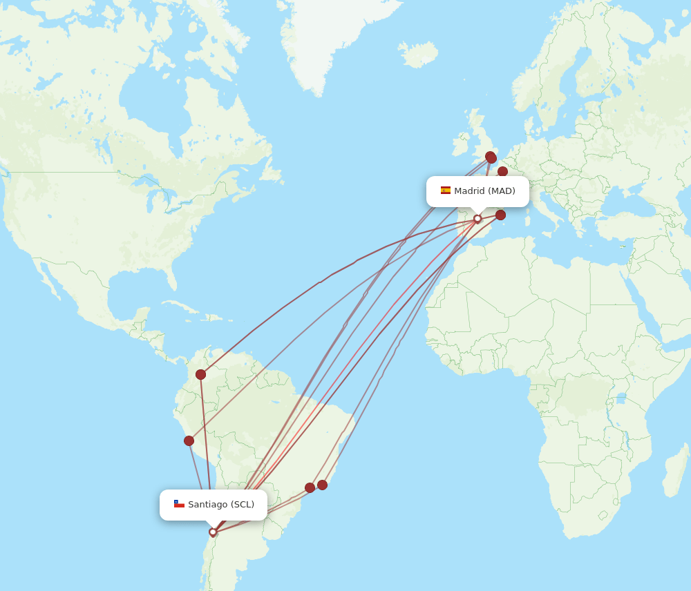 MAD-SCL flight routes