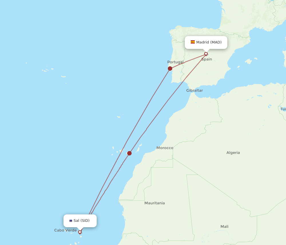 MAD-SID flight routes
