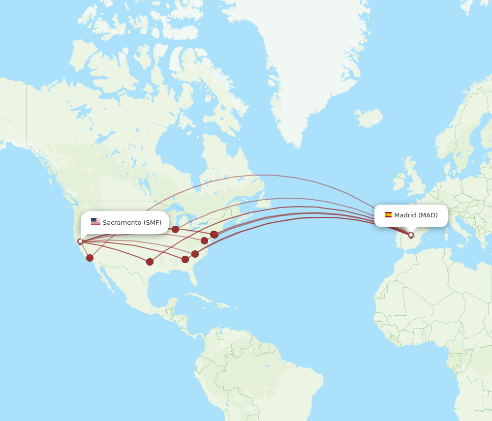 MAD-SMF flight routes
