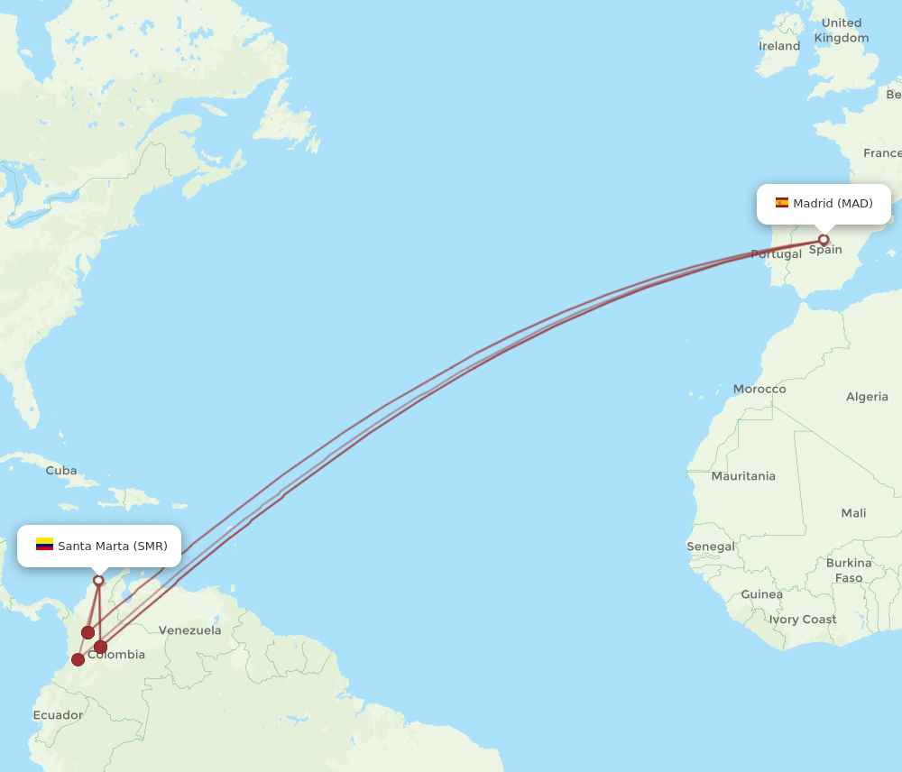 MAD-SMR flight routes