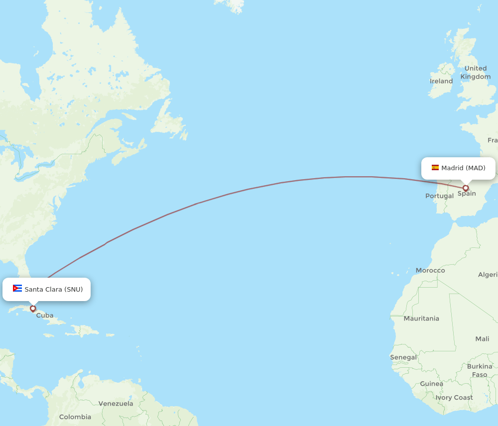 MAD to SNU flights and routes map