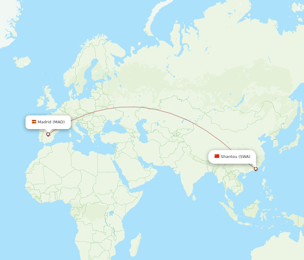 MAD-SWA flight routes