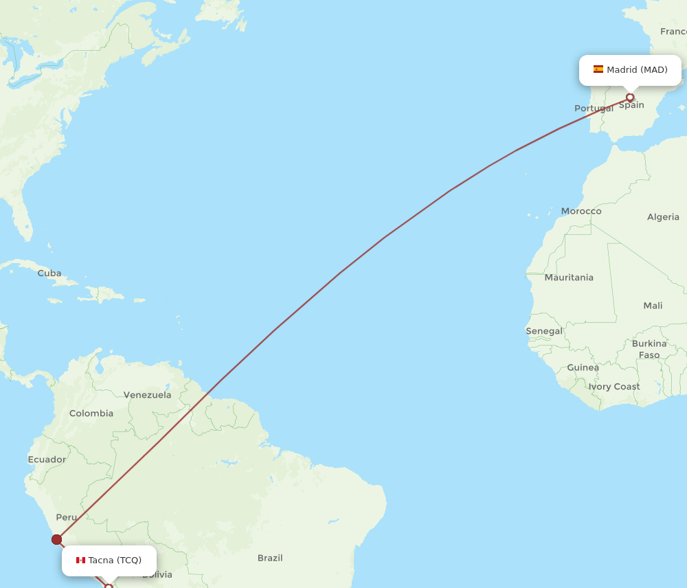 MAD-TCQ flight routes