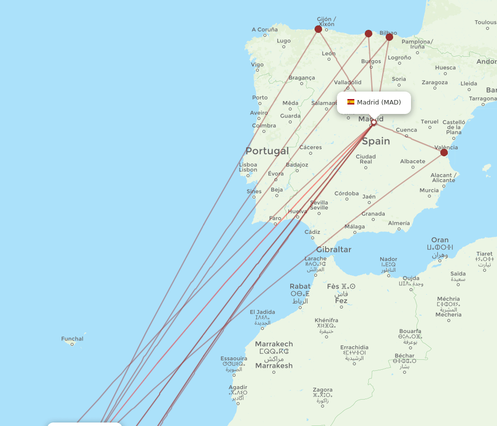 MAD-TFN flight routes