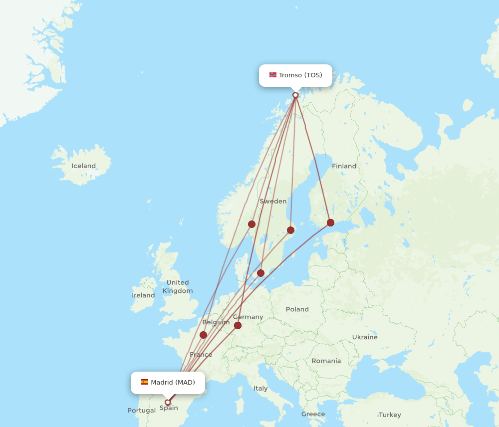 MAD-TOS flight routes
