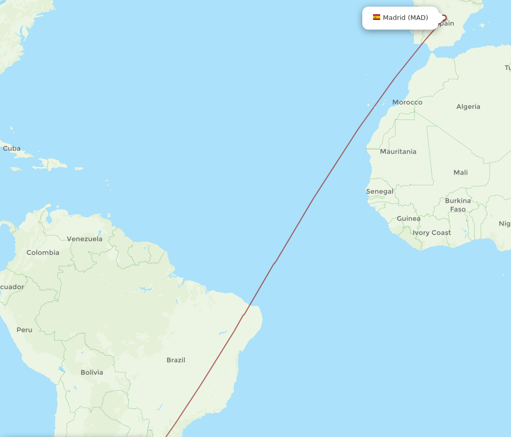 MAD-UAQ flight routes