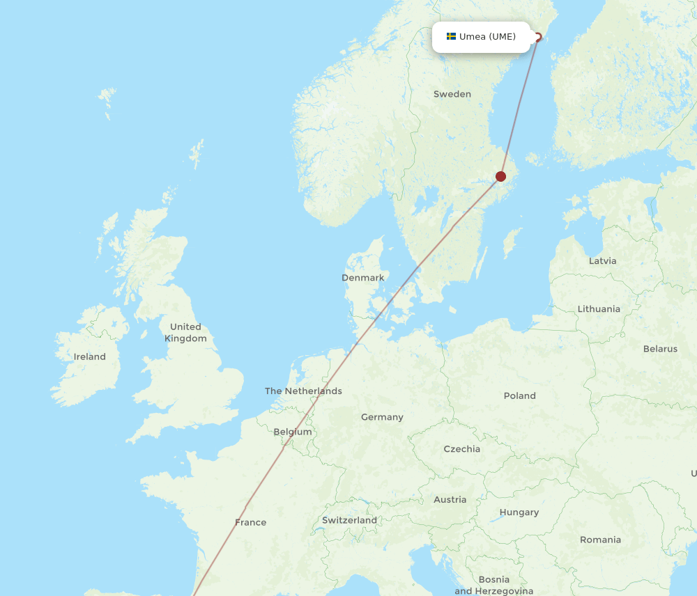 MAD-UME flight routes