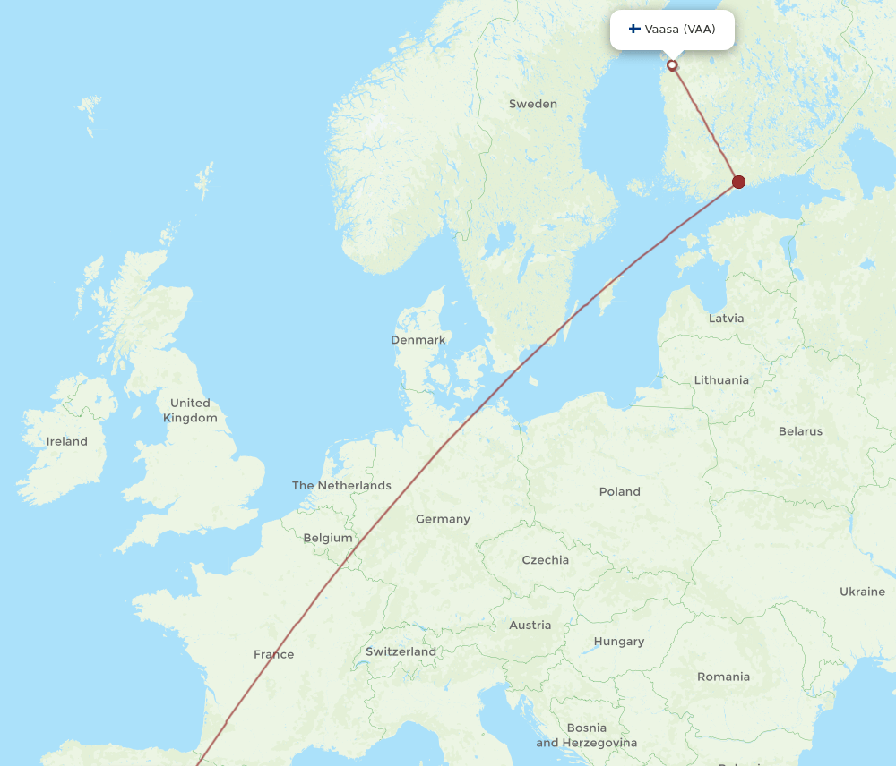 MAD-VAA flight routes