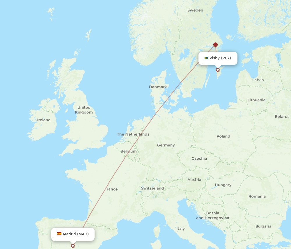 MAD-VBY flight routes
