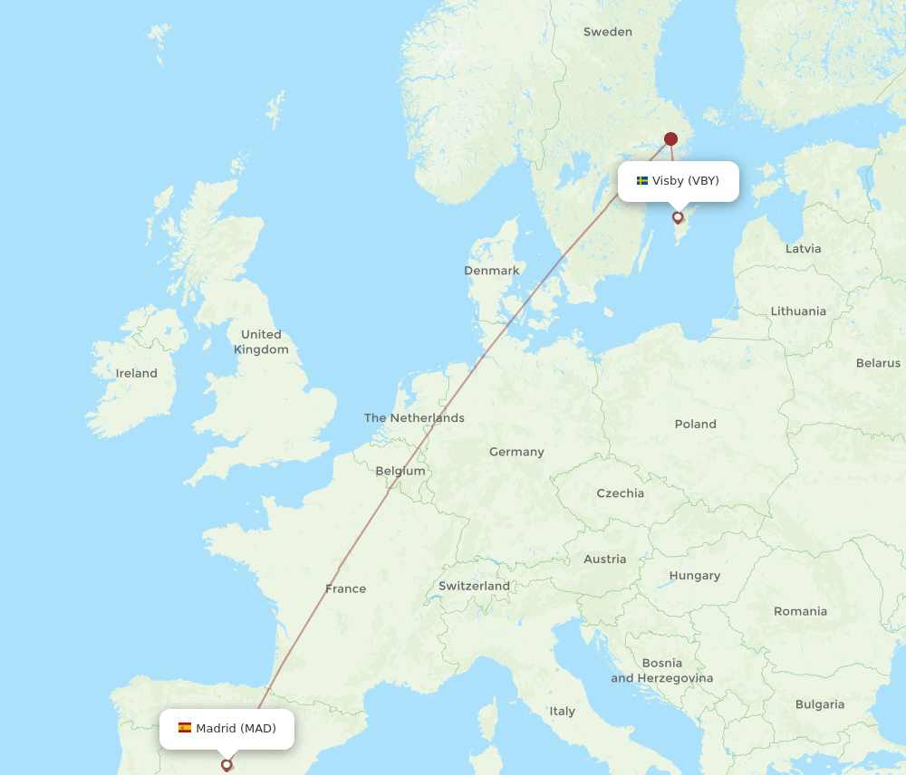 MAD to VBY flights and routes map