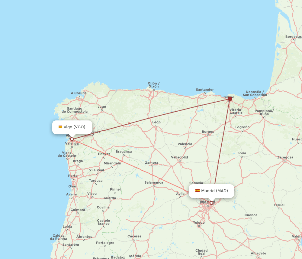 MAD-VGO flight routes