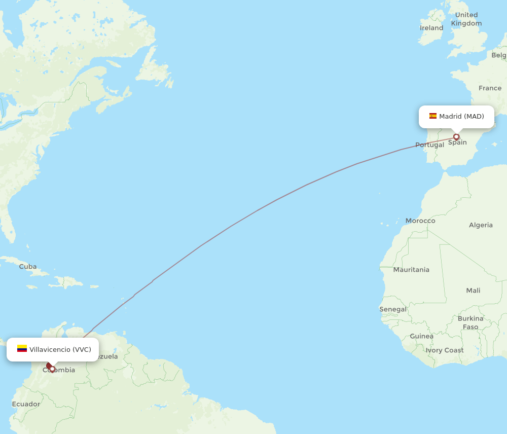 MAD-VVC flight routes