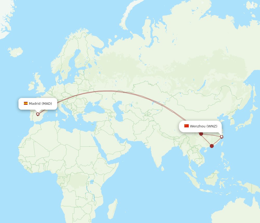 MAD-WNZ flight routes