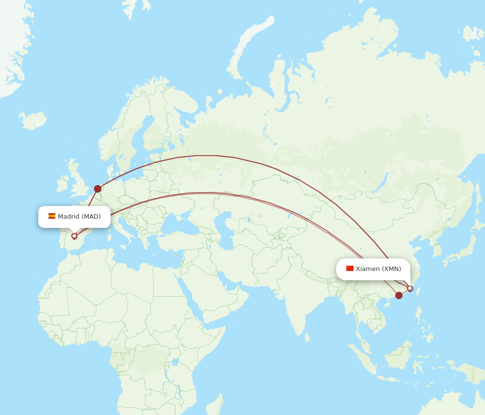 MAD-XMN flight routes