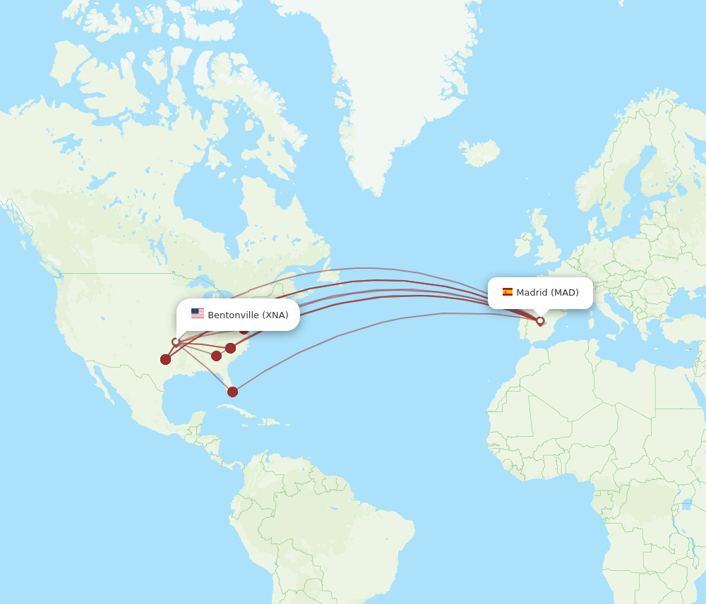 MAD-XNA flight routes