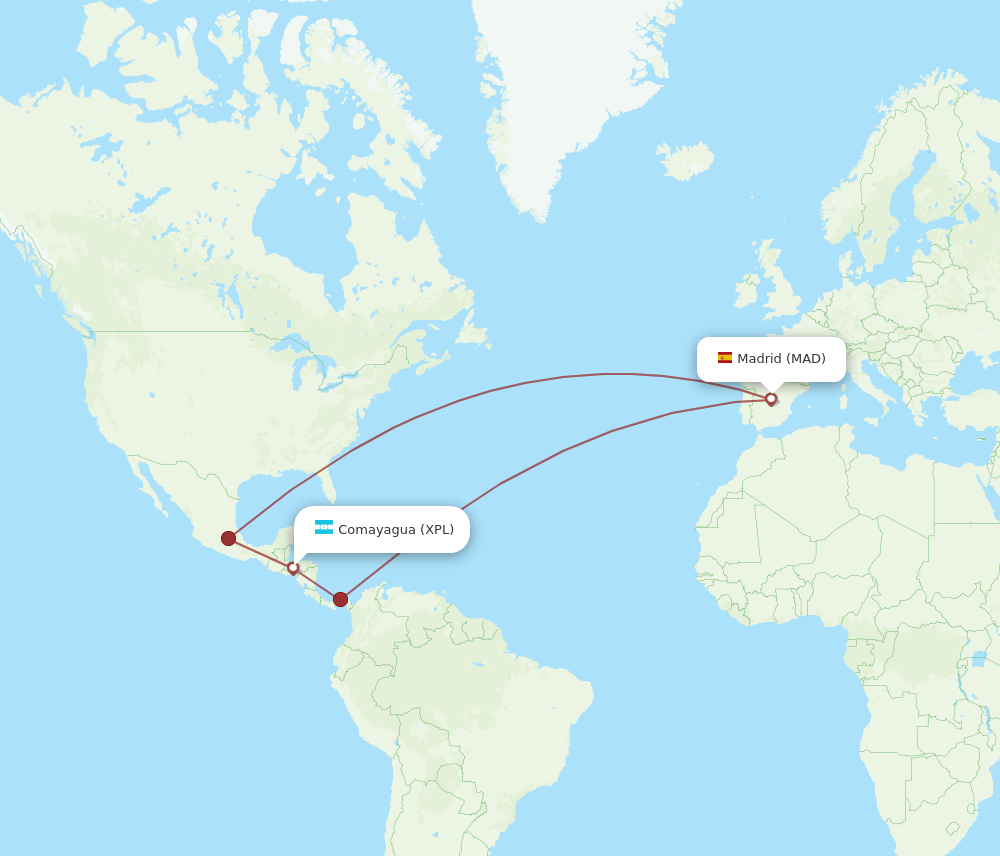MAD-XPL flight routes