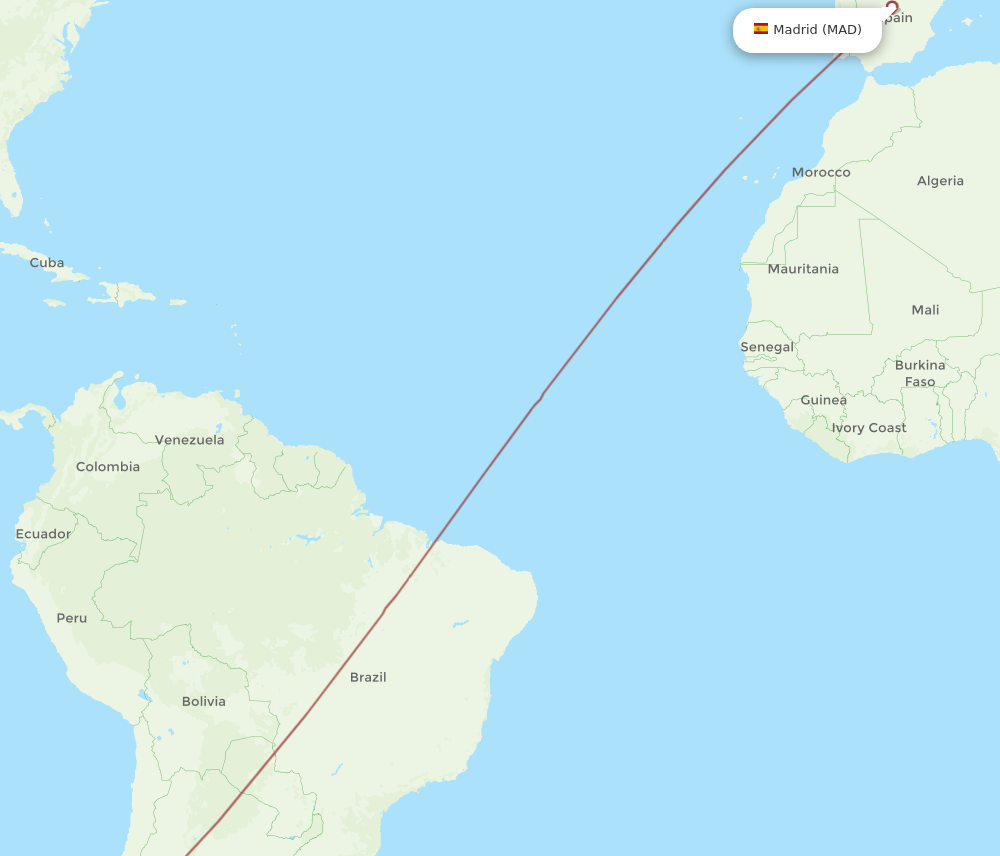 MAD-ZCO flight routes