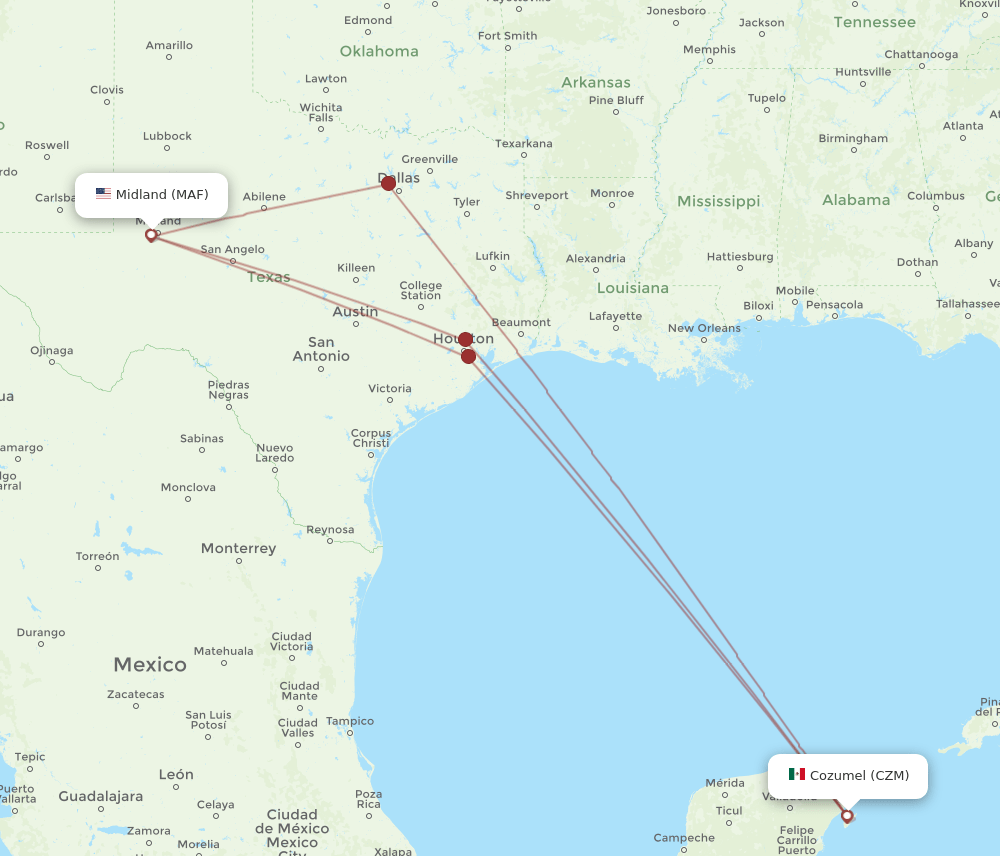 MAF-CZM flight routes