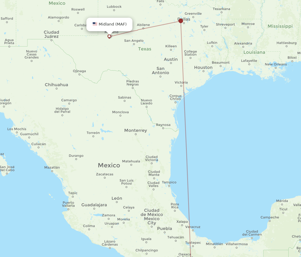 MAF-HUX flight routes